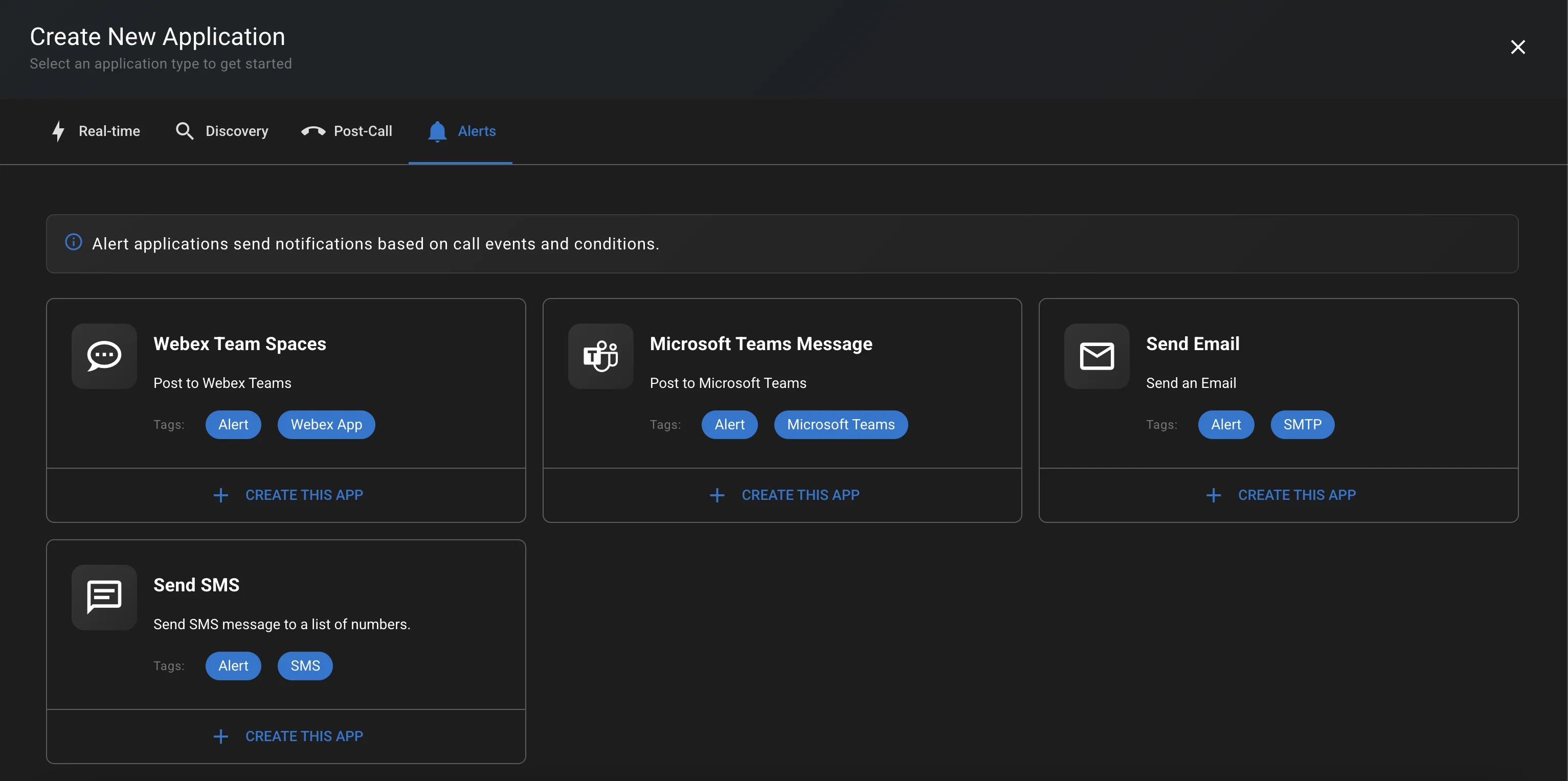 Screenshot showing Alerting App Catalog