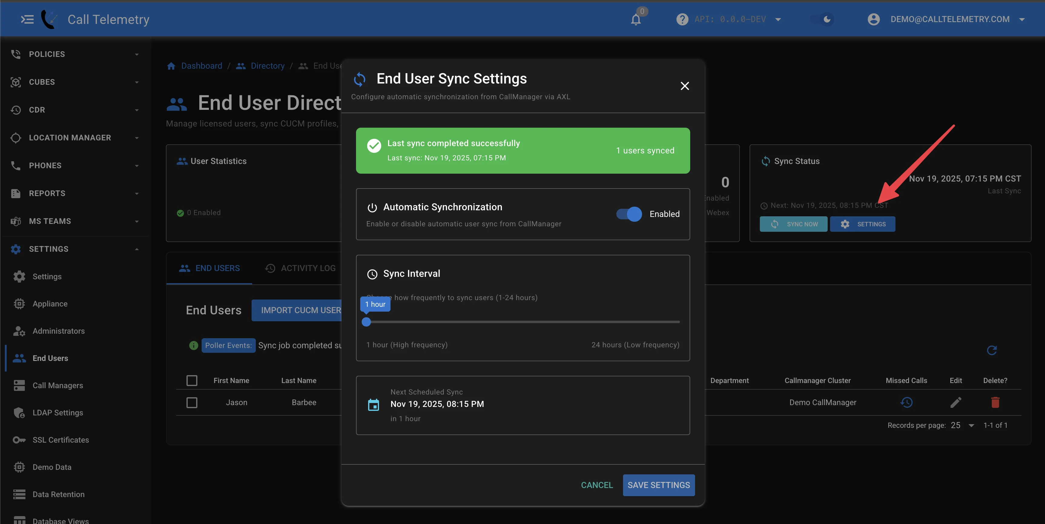 Sync Schedule