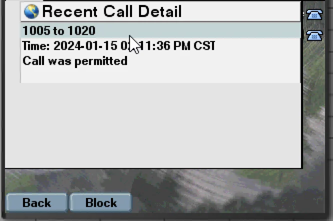 Screenshot of the Cisco IP Phone XML Block Menu